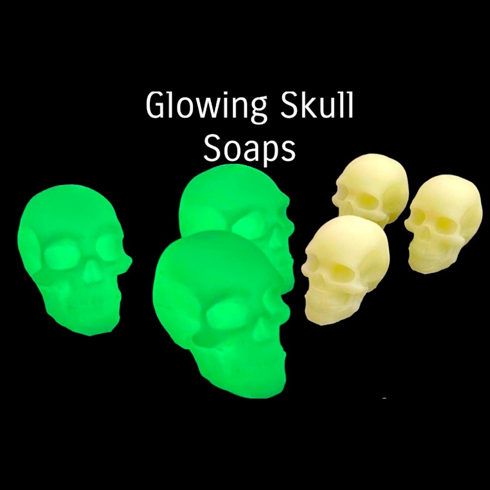 Glow in The Dark Soap set 5, Halloween Party Soap Favors, Goth Wedding,birthday